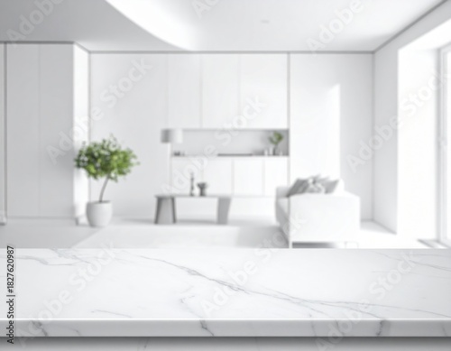 Smooth counter foreground with hushed interior white