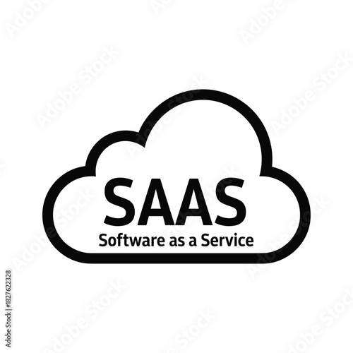 Software as a service saas cloud computing technology for modern business solutions isolated on