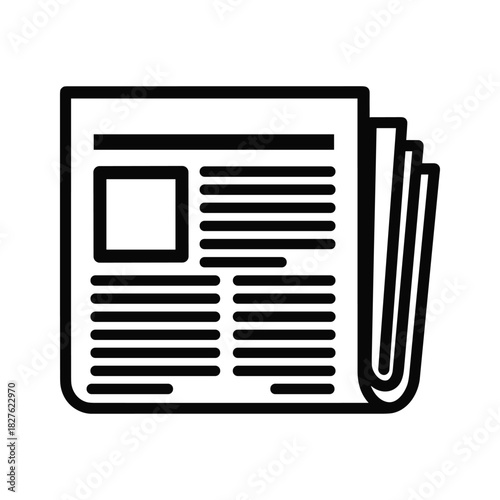 Newspaper icon for news, media, information, and current events, isolated on