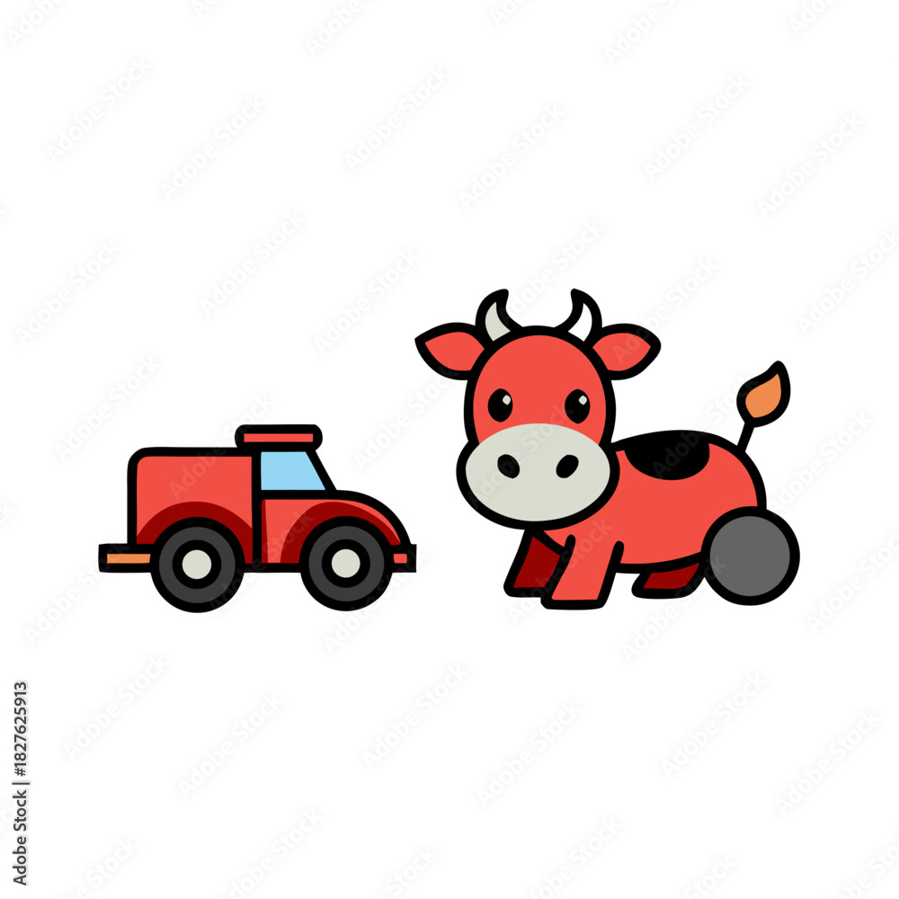 Fototapeta premium funny cow cartoon