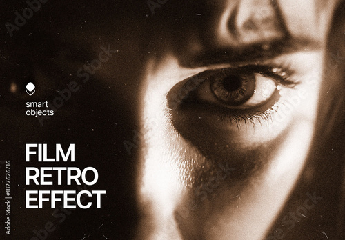 Retro Film Photo Effect Mockup