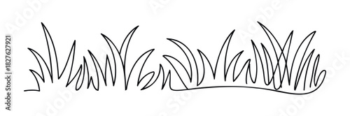 Simple line drawing of fresh green grass blades providing a fresh and natural border for seasonal or outdoor themes, perfect for websites and print materials