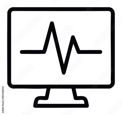 Monitor displaying vital signs graph for health monitoring and medical analysis, perfect for healthcare technology and diagnostics platforms.