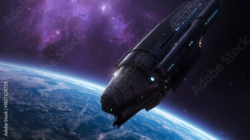 Alien view of Earth
Futuristic scene from alien perspective showing Earth
in cosmic colors