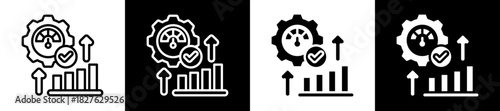 Performance Optimization Icon Set In Black And White Filled Style Collection