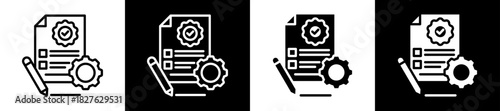 Standardized Work Icon Set In Black And White Filled Style Collection