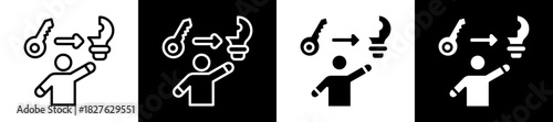 Problem Solving Icon Set In Black And White Filled Style Collection