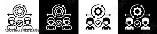 Change Management Icon Set In Black And White Filled Style Collection