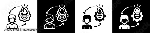 Implement Solution Icon Set In Black And White Filled Style Collection