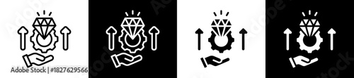 Value Creation Icon Set In Black And White Filled Style Collection