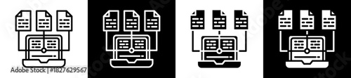 Collecting Data Icon Set In Black And White Filled Style Collection
