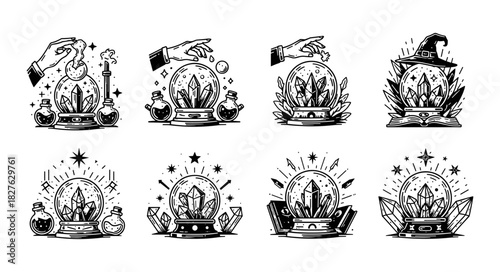 Mystical Crystal Balls and Potions Collection for Fortune Tellin