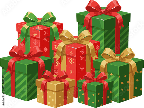 christmas gift boxes with ribbon