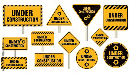 Eye-Catching Under Construction Sign Collection for Builders, Contractors, and Safety Campaigns Promoting Awareness on Construction Sites