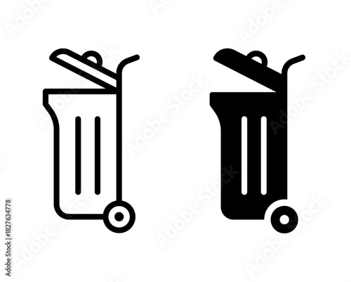 Wheelie Bin icon. Wheeled bin sign. Garbage bin symbol. Recycle, trash can icon