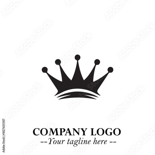 Elegant Black Crown Logo Symbol on a Clean White Background for Premium Branding Design