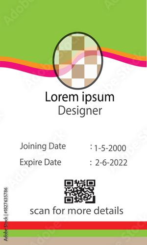 An id card illustrated with background