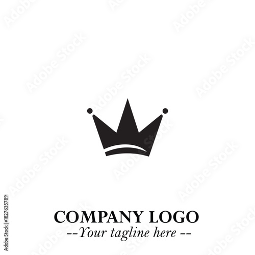 Elegant Black Crown Logo Symbol on a Clean White Background for Premium Branding Design