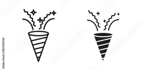 Confetti icons vector collection for web designs. flat icons