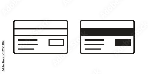 Credit card icons vector collection for web designs. flat icons