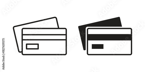 Credit card icons vector collection for web designs. flat icons