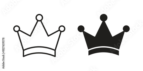 Crown icons vector collection for web designs. flat icons