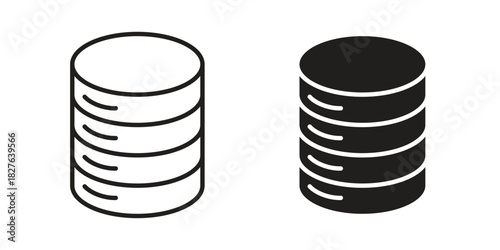Database icons vector collection for web designs. flat icons