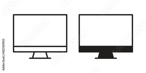 Desktop icons vector collection for web designs. flat icons