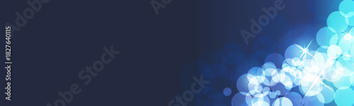 Banner Design Template with Abstract Blurred Colorful Background - Blue and White Colors, Dark Wide Scale Multipurpose Creative Vector Graphic Design for Web, Greeting Cards, Holiday Events, Posters