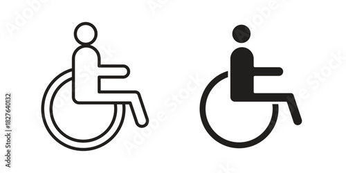 Disable icons vector collection for web designs. flat icons
