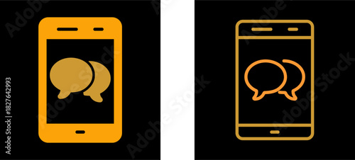 Double Message Bubble Vector Icon