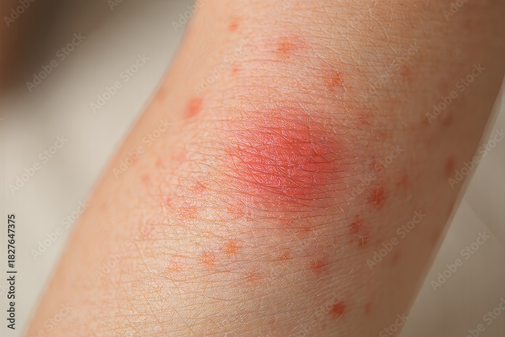 Fototapeta premium Close-up of Skin Rash and Irritation on Arm