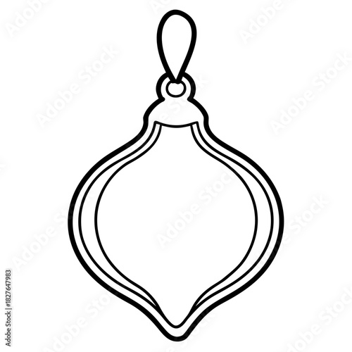 Elegant Christmas ornament vector outline perfect for festive designs and holiday crafts
