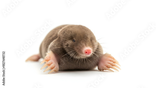 Common mole isolated on white background