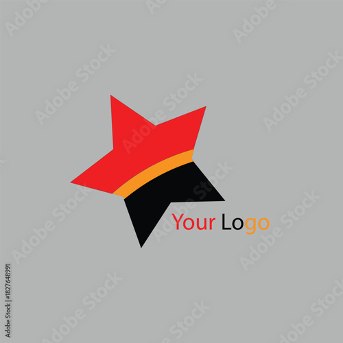 A red and black star-shaped logo with partial text "Your Lo"—perfect for modern brand identity.