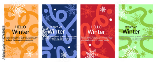 simple minimalist winter vector design illustration background with snowflake theme design. for banner, poster, social media, promotion. vector illustrations