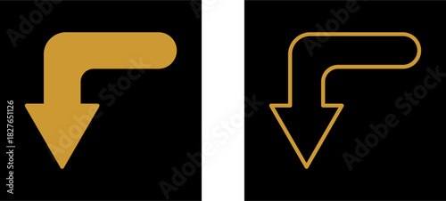 Turn Down Vector Icon