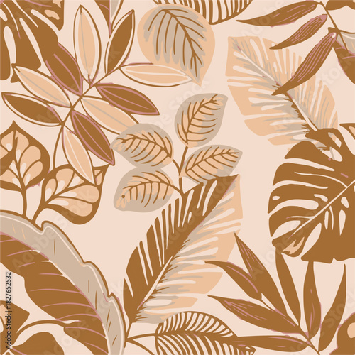 abstract, vector, monochrome, big flowers, all over textiles design, illustration digital image can be used for wrapping paper,allover