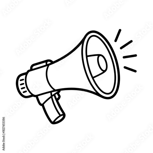 megaphone on white background coloring page