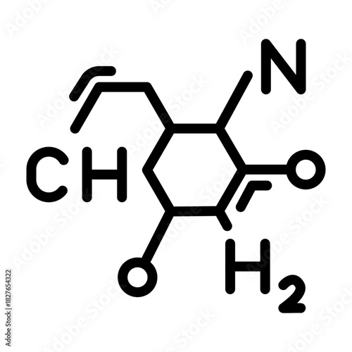 Chemical Formula Vector Line Icon Design