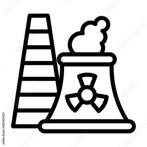 Chemical Reactor Vector Line Icon Design