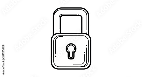 Closed padlock outline symbolizing privacy and protection