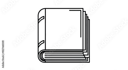 Closed book outline symbolizing knowledge and education