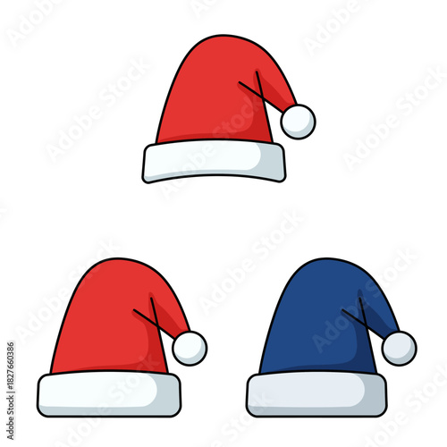 Festive Santa Hats - A Trio of Holiday Cheer.