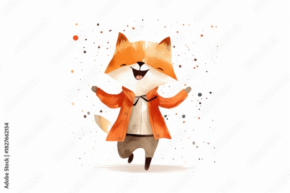 Fototapeta premium Cartoon nature fox representation.