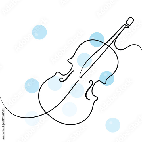 Simple Music Instrument Line Art