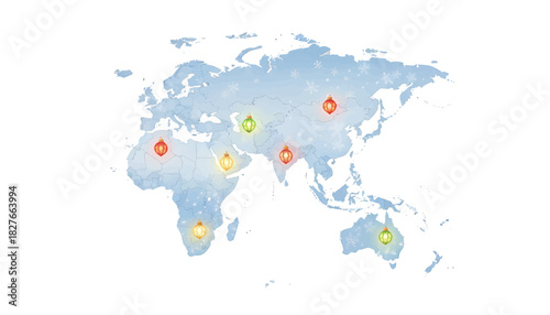 Global Network Connecting Diverse Locations Worldwide with Technological Communication Systems
