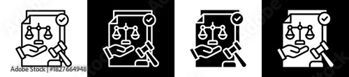 Law Enforcement Icon Set In Black And White Filled Style Collection