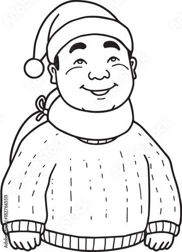 Cartoon illustration of people sketch vector art drawing faces