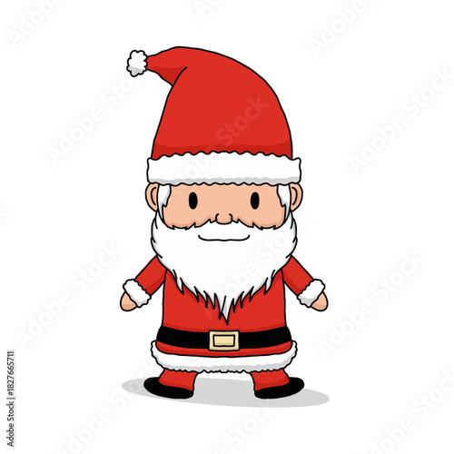Cute chibi santa claus character vector illustration